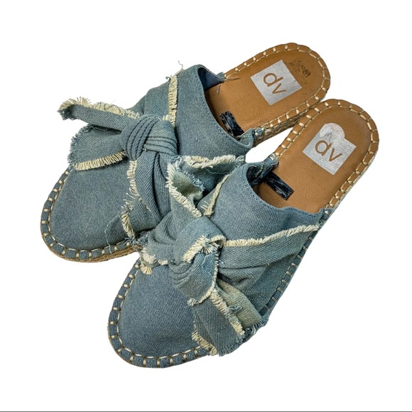 DV by Dolce Vita Shoes - DV Dolce vita denim tie mules slip on espadrilles